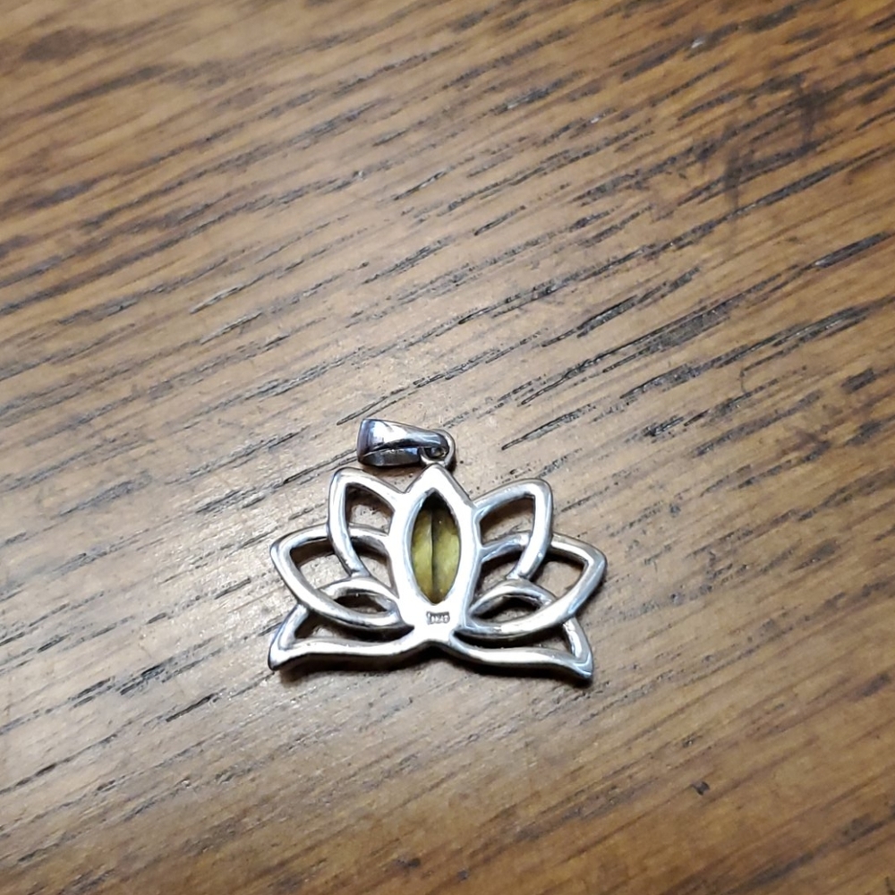Sterling Silver Lotus Pendant View 3